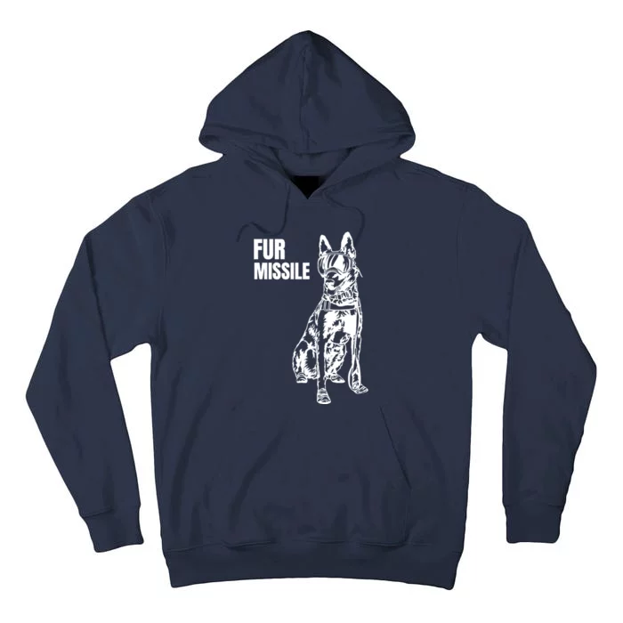 Fur Missile Funny Beligian Malinois Dog Tall Hoodie