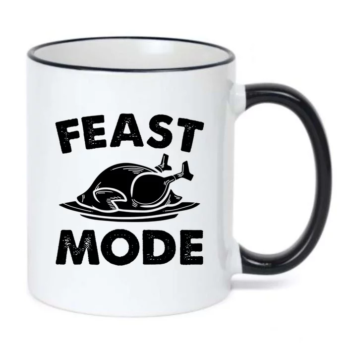 Feast Mode Funny Thanksgiving Turkey Foodie Autumn Gift Black Color Changing Mug