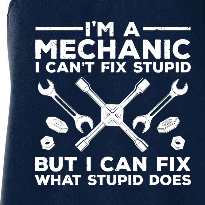 Funny Mechanic For Dad Car Auto Diesel Automobile Garage Women's Racerback Tank