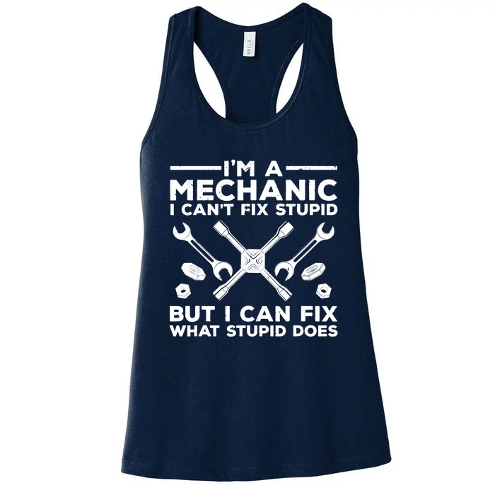 Funny Mechanic For Dad Car Auto Diesel Automobile Garage Women's Racerback Tank