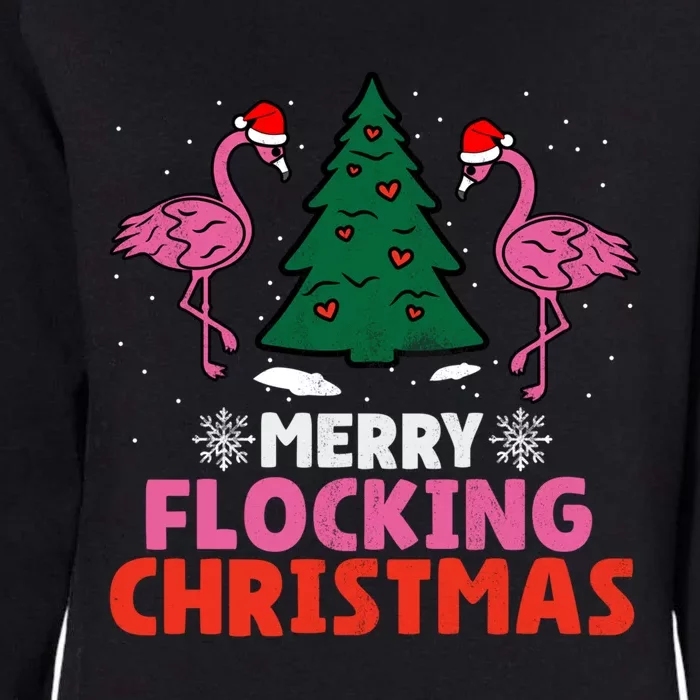 Flamingo Merry Flocking Christmas Funny Xmas Gift Womens California Wash Sweatshirt