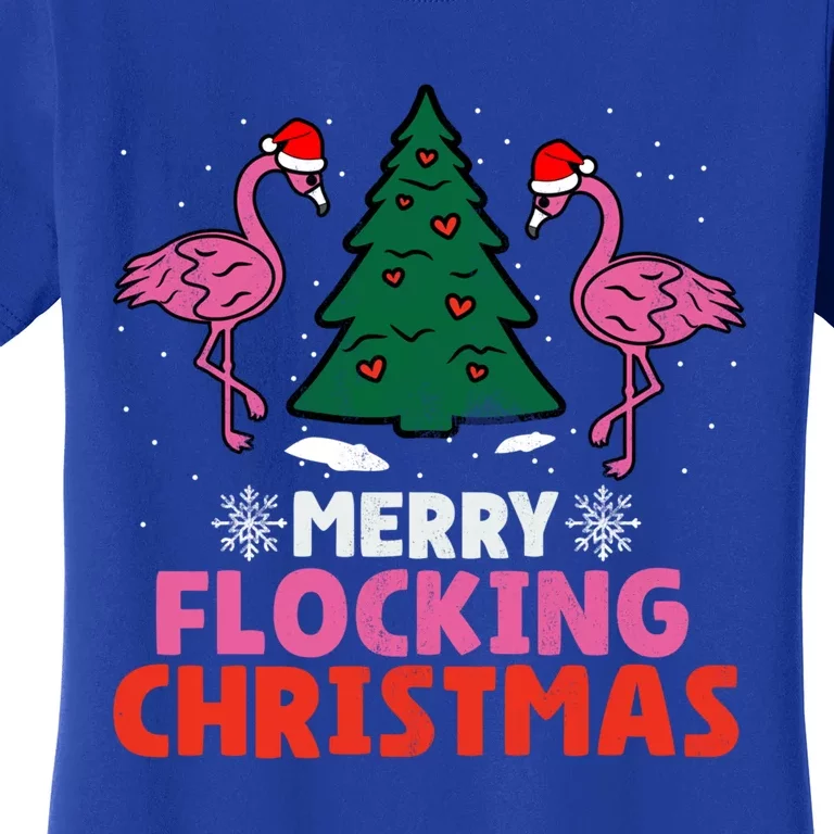 Flamingo Merry Flocking Christmas Funny Xmas Gift Women's T-Shirt