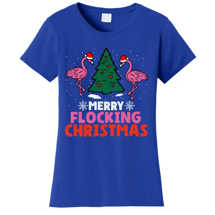 Flamingo Merry Flocking Christmas Funny Xmas Gift Women's T-Shirt