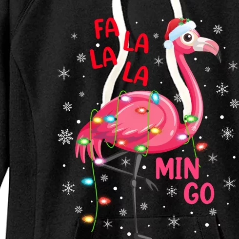 Family Matching Funny Fa La La La Mingo Flamingo Christmas Gift Women's Fleece Hoodie