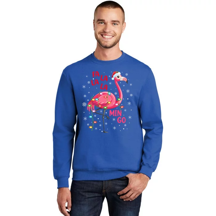 Family Matching Funny Fa La La La Mingo Flamingo Christmas Gift Tall Sweatshirt