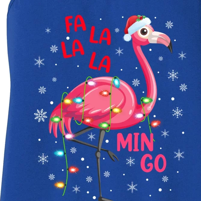 Family Matching Funny Fa La La La Mingo Flamingo Christmas Gift Women's Racerback Tank