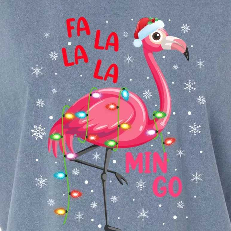 Family Matching Funny Fa La La La Mingo Flamingo Christmas Gift Garment-Dyed Women's Muscle Tee