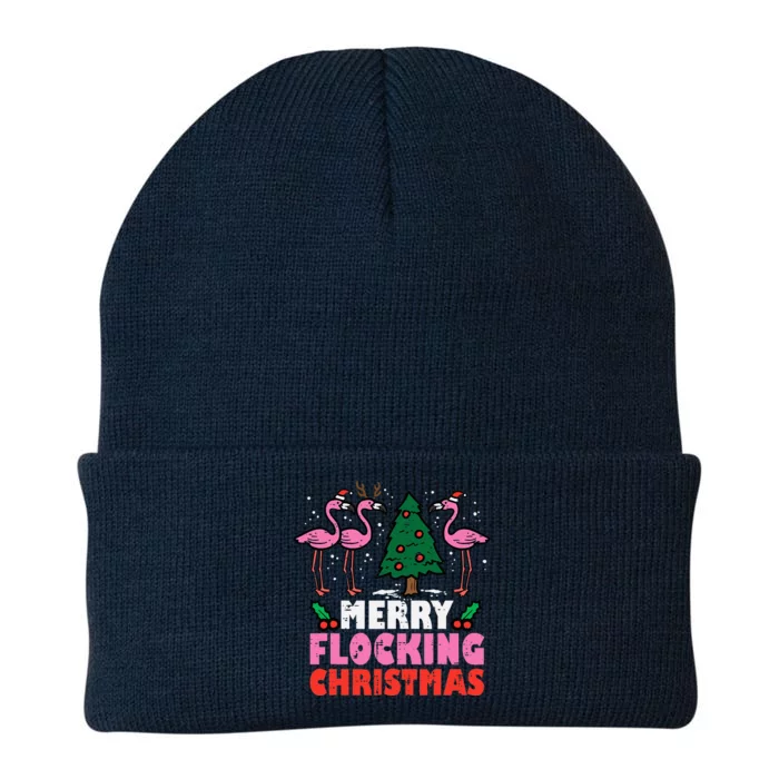 Flamingo Merry Flocking Christmas Funny Xmas Knit Cap Winter Beanie