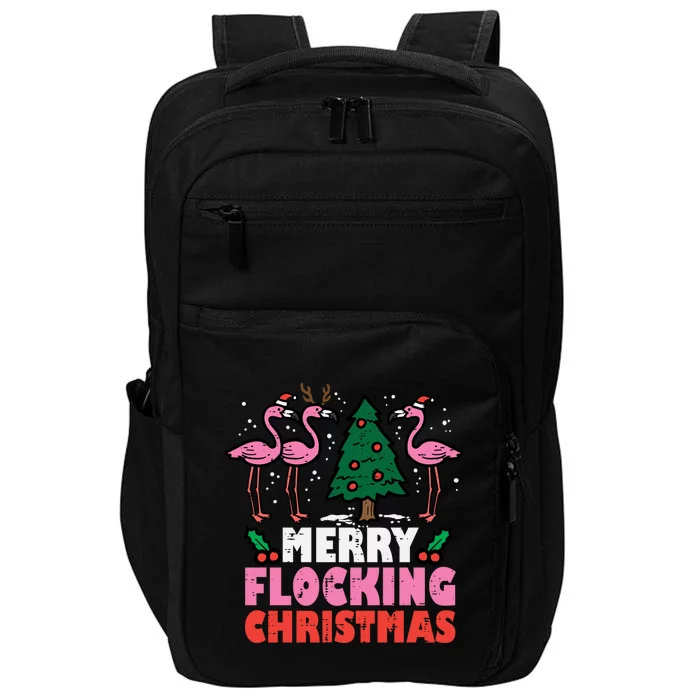 Flamingo Merry Flocking Christmas Funny Xmas Gift Impact Tech Backpack