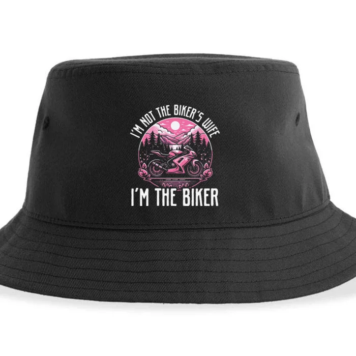 Funny Motorcycle For Women Not BikerS Wife IM The Biker Sustainable Bucket Hat