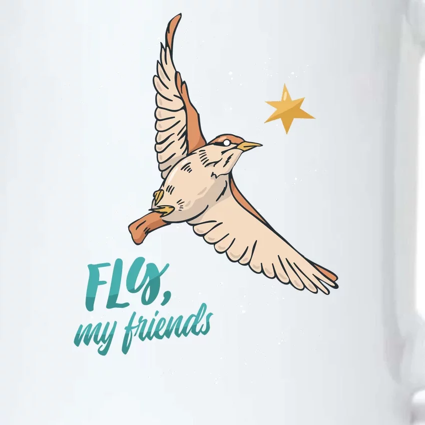 Fly My Friends Bird Star Black Color Changing Mug