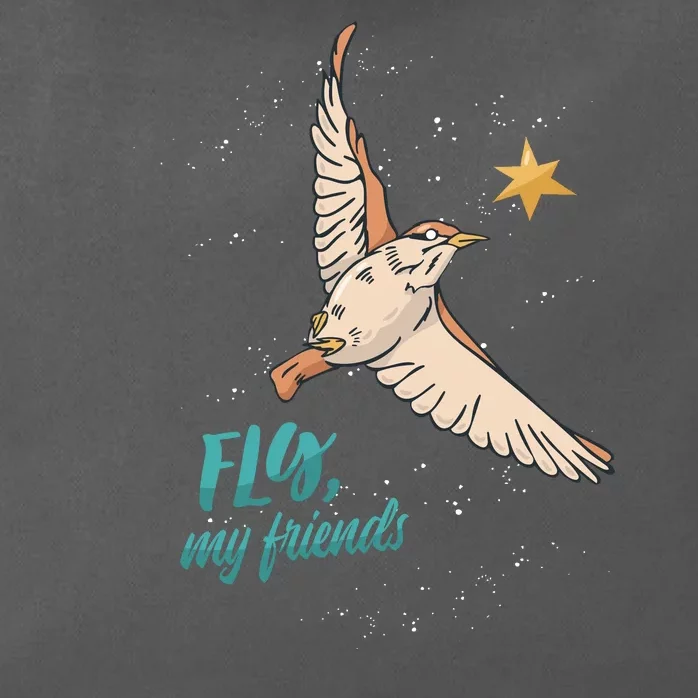 Fly My Friends Bird Star Zip Tote Bag