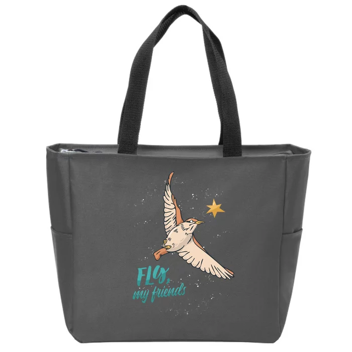 Fly My Friends Bird Star Zip Tote Bag