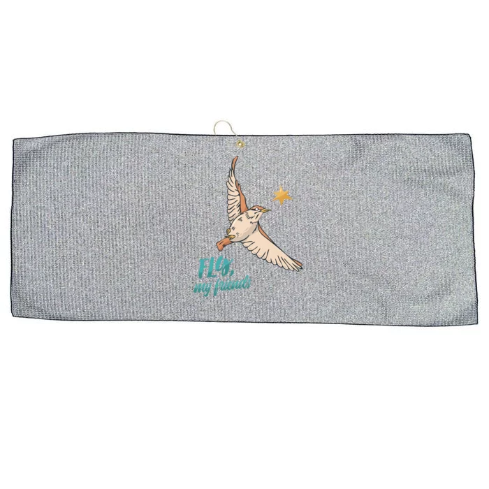 Fly My Friends Bird Star Large Microfiber Waffle Golf Towel