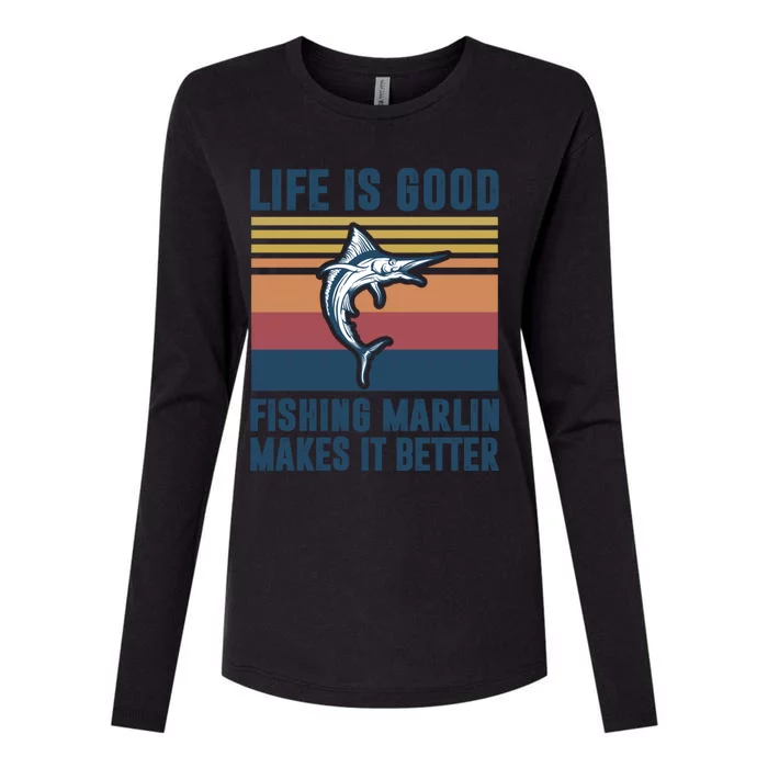 Freshwater Marlin Fish Marlin Fishing Gifts Womens Cotton Relaxed Long Sleeve T-Shirt