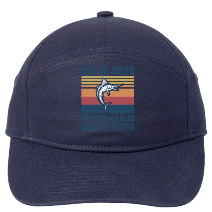 Freshwater Marlin Fish Marlin Fishing Gifts 7-Panel Snapback Hat