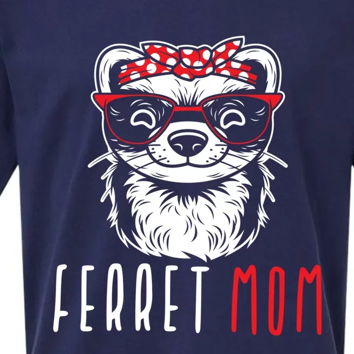 Ferret Mom Funny Animal Lover Weasel Mother Mama Funny Gift Sueded Cloud Jersey T-Shirt