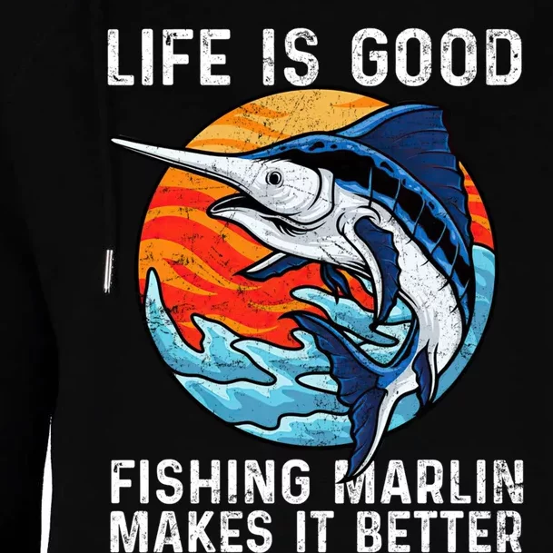 Freshwater Marlin Fish Marlin Fishing Gifts Womens Funnel Neck Pullover Hood