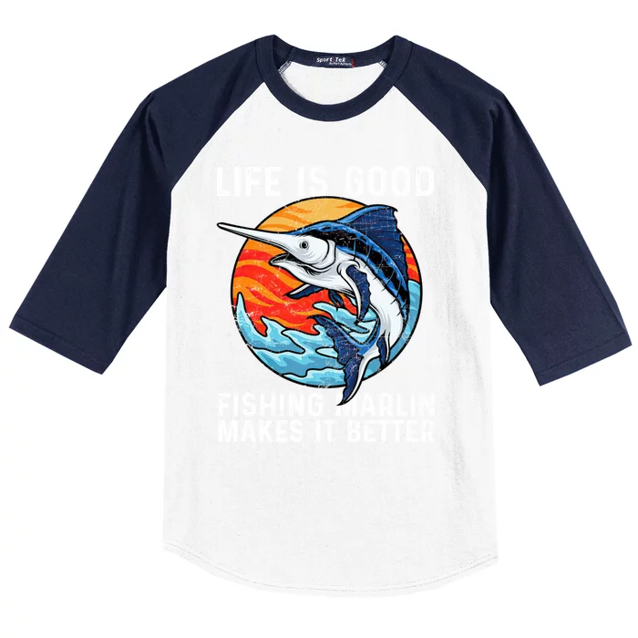 Freshwater Marlin Fish Marlin Fishing Gifts Baseball Sleeve Shirt