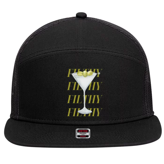 Filthy Martini 7 Panel Mesh Trucker Snapback Hat