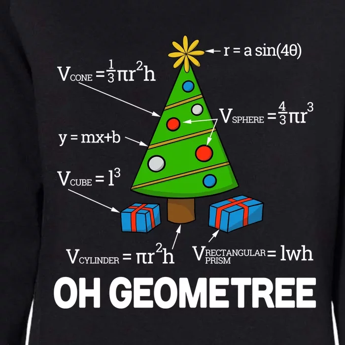 Funny Math Geometry Christmas Tree Pun Teacher Cute Gift Womens California Wash Sweatshirt