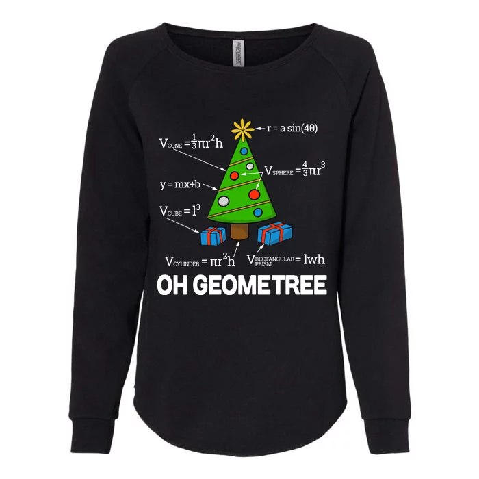 Funny Math Geometry Christmas Tree Pun Teacher Cute Gift Womens California Wash Sweatshirt