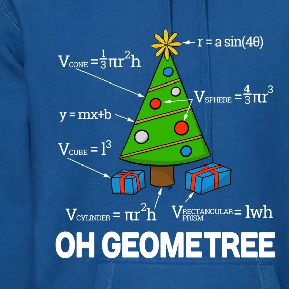 Funny Math Geometry Christmas Tree Pun Teacher Cute Gift Premium Hoodie