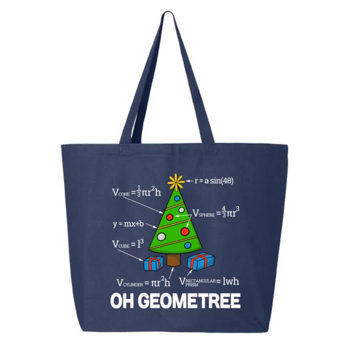 Funny Math Geometry Christmas Tree Pun Teacher Cute Gift 25L Jumbo Tote