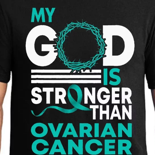 Faith My God Is Stronger Than Ovarian Cancer Awareness Pajama Set