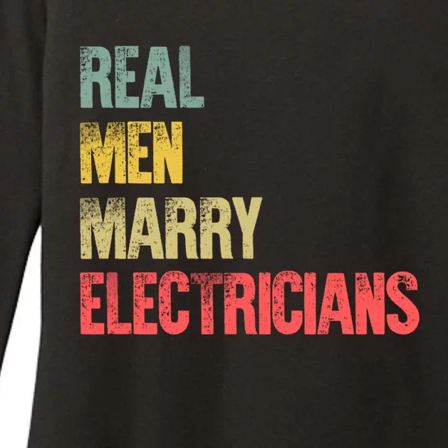 Funny Marriage Gift Real Marry Electricians Groom Cool Gift Womens CVC Long Sleeve Shirt