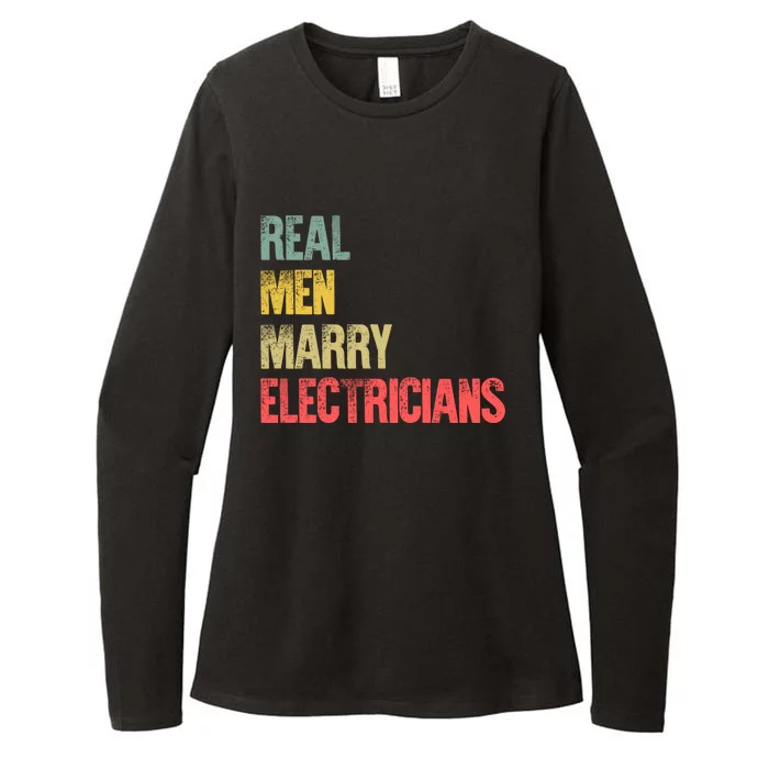 Funny Marriage Gift Real Marry Electricians Groom Cool Gift Womens CVC Long Sleeve Shirt