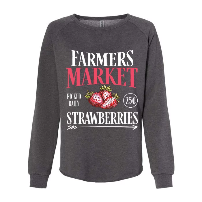 Farm Market Garden Strawberry Farmers Delicious Fruit Lover 8911 Womens California Wash Sweatshirt