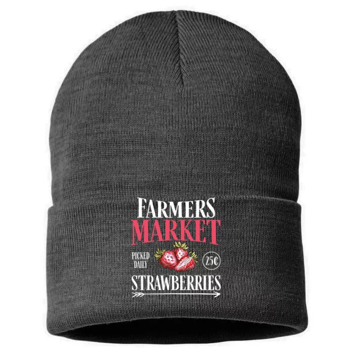 Farm Market Garden Strawberry Farmers Delicious Fruit Lover 8911 Sustainable Knit Beanie