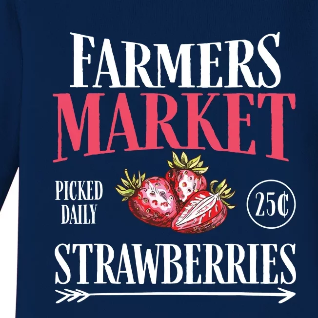 Farm Market Garden Strawberry Farmers Delicious Fruit Lover 8911 Baby Long Sleeve Bodysuit