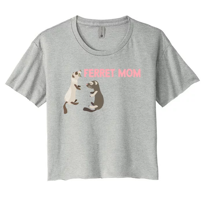 Ferret Mom Gift Women's Crop Top Tee