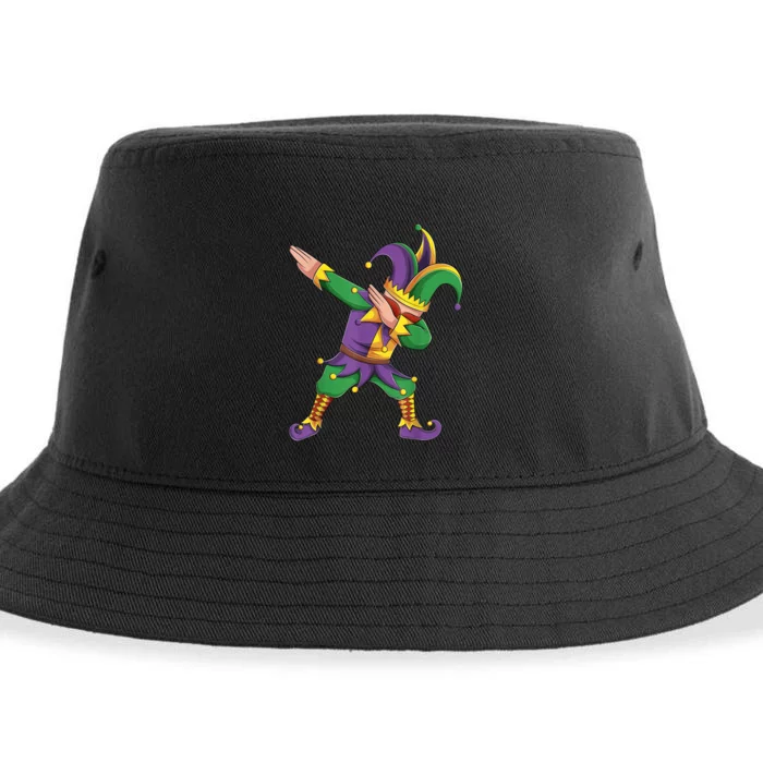 Funny Mardi Gras Outfit Dabbing Jester New Orleans Boys Sustainable Bucket Hat