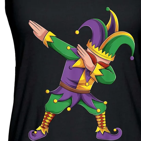 Funny Mardi Gras Outfit Dabbing Jester New Orleans Boys Ladies Essential Flowy Tank