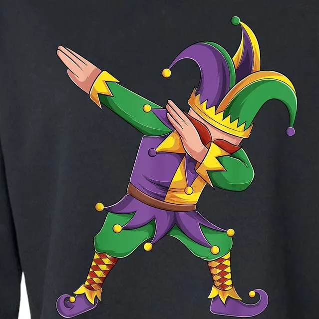 Funny Mardi Gras Outfit Dabbing Jester New Orleans Boys Cropped Pullover Crew