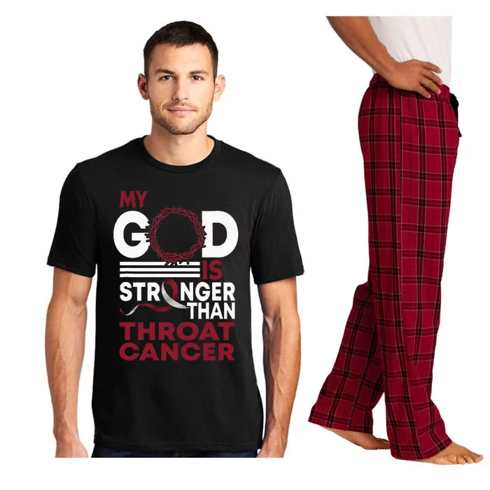 Faith My God Is Stronger Than Throat Cancer Awareness Ribbon Pajama Set