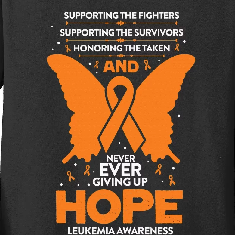 Faith My God Is Stronger Than Leukemia Awareness Ribbon Kids Long Sleeve Shirt