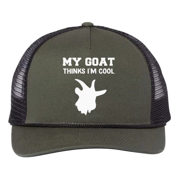 funny My goat Thinks I'm Cool Retro Rope Trucker Hat Cap