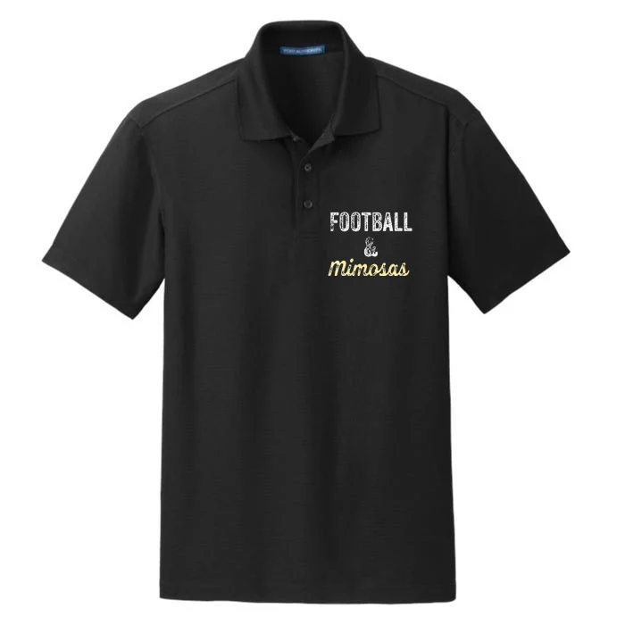 Football & Mimosas Gift Game Day Sunday Mom Wife Sports Dry Zone Grid Performance Polo