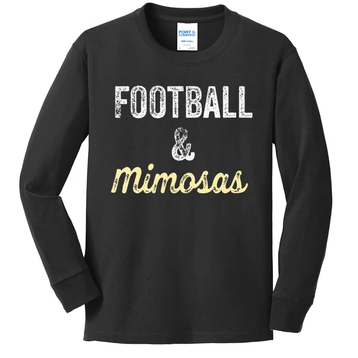 Football & Mimosas Gift Game Day Sunday Mom Wife Sports Kids Long Sleeve Shirt