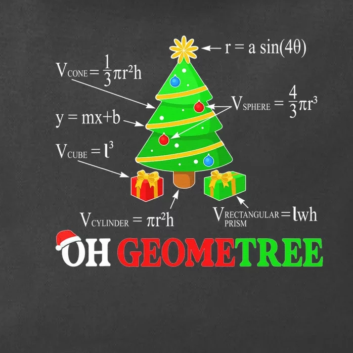 Funny Math Geometry Christmas Tree Geometree Math Teacher Zip Tote Bag