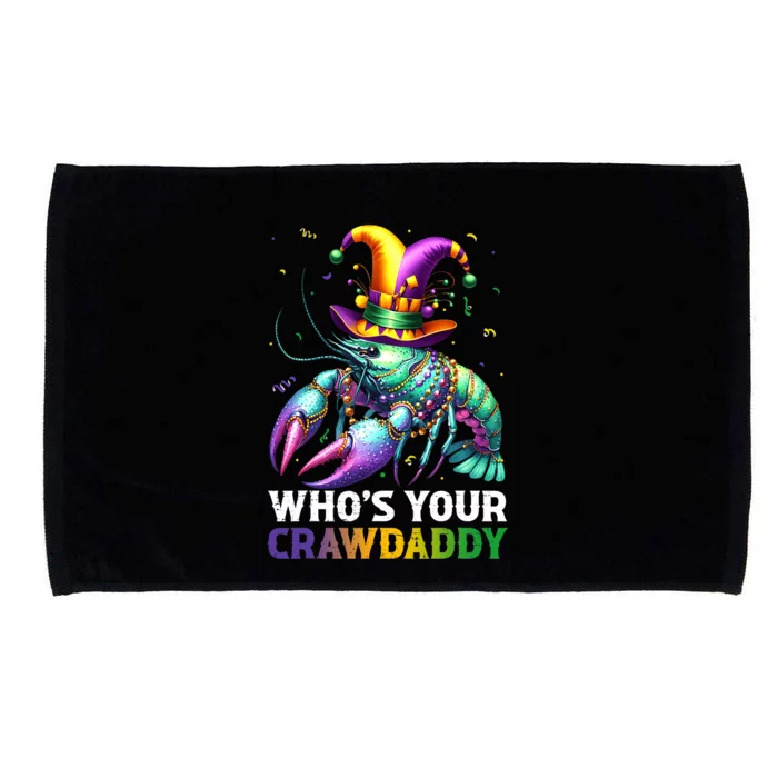 Funny Mardi Gras Whos Your Crawdaddy Crawfish Jester Beads Microfiber Hand Towel