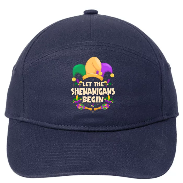 Funny Mardi Gras Let The Shenanigans Begin 7-Panel Snapback Hat