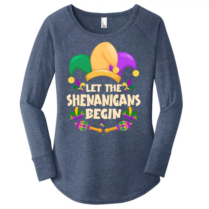 Funny Mardi Gras Let The Shenanigans Begin Women's Perfect Tri Tunic Long Sleeve Shirt