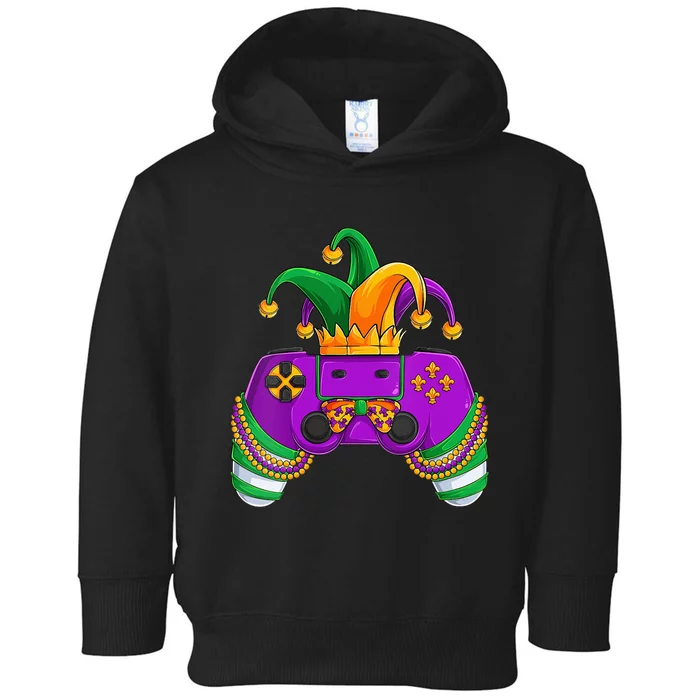 Funny Mardi Gras Video Games Controller Jester Hat Gamer Toddler Hoodie