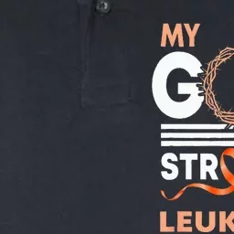 Faith My God Is Stronger Than Leukemia Awareness Ribbon Softstyle Adult Sport Polo