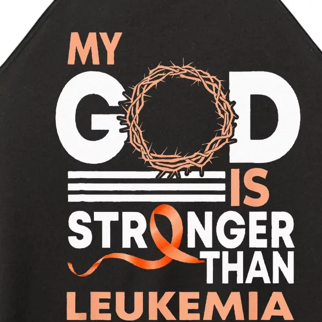 Faith My God Is Stronger Than Leukemia Awareness Ribbon Women’s Perfect Tri Rocker Tank